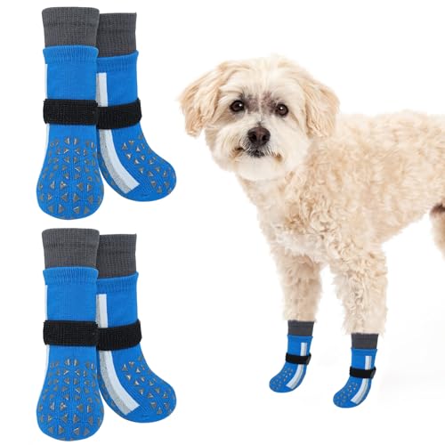 SCENEREAL Rutschfeste Hundesocken für heißen Bürgersteig gegen Lecken der Pfoten, lange, sportliche Stil, reflektierende Hundesocken für Hartholzböden, Hundeschuhe und Pfotenschutz für kleine ältere SCENEREAL Rutschfeste Hundesocken für heißen Bürgersteig gegen Lecken der Pfoten, lange, sportliche Stil, reflektierende Hundesocken für Hartholzböden, Hundeschuhe und Pfotenschutz für kleine ältere von SCENEREAL