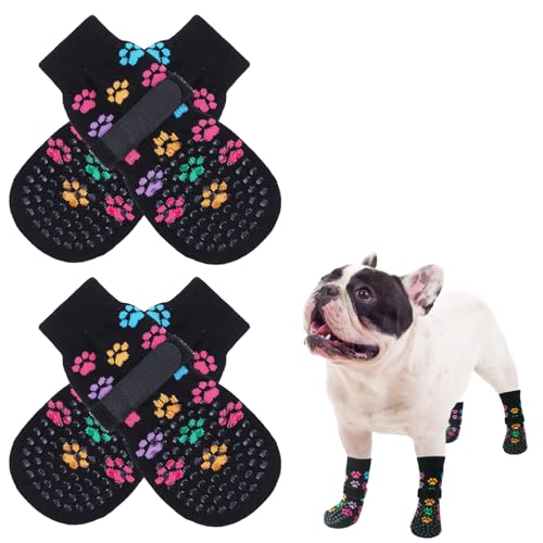 SCENEREAL Rutschfeste Hundesocken für kleine, mittelgroße und große Hunde, Pfotenschutz mit Greifern, 4 Packungen für ältere Hunde, Hundeschuhe für Hartholzböden, um Kratzer zu verhindern, Hundeschuhe SCENEREAL Rutschfeste Hundesocken für kleine, mittelgroße und große Hunde, Pfotenschutz mit Greifern, 4 Packungen für ältere Hunde, Hundeschuhe für Hartholzböden, um Kratzer zu verhindern, Hundeschuhe von SCENEREAL