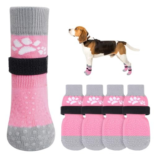 SCENEREAL Rutschfeste Hundesocken gegen Lecken von Pfoten für Hartholzböden, Stiefel und Pfotenschutzschuhe für heiße/kalte Gehwege mit Greifern, doppelseitige Griffe für kleine, mittelgroße und große SCENEREAL Rutschfeste Hundesocken gegen Lecken von Pfoten für Hartholzböden, Stiefel und Pfotenschutzschuhe für heiße/kalte Gehwege mit Greifern, doppelseitige Griffe für kleine, mittelgroße und große von SCENEREAL