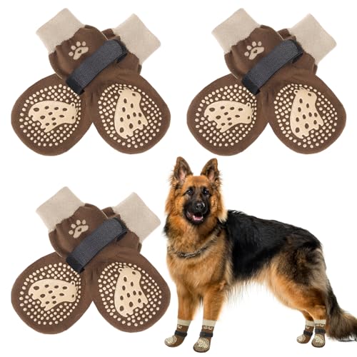 SCENEREAL Rutschfeste doppelseitige Hundesocken für Hartholzböden, um das Lecken von Pfoten zu stoppen, rutschfeste Hundeschuhe für heiße / kalte Fahrbahnen, Rutschen, von SCENEREAL