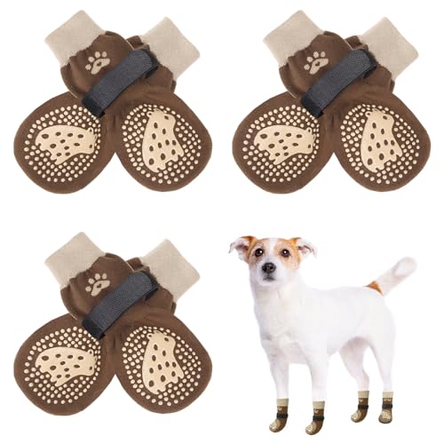 SCENEREAL Rutschfeste doppelseitige Hundesocken für Hartholzböden, um das Lecken von Pfoten zu stoppen, rutschfeste Hundeschuhe für heiße / kalte Fahrbahnen, Rutschen, von SCENEREAL