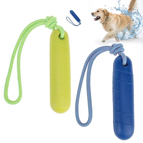 SCENEREAL Schwimmendes Hundespielzeug zum Wasserholen, 21,6 cm, Wasserspielzeug für mittelgroße und große Hunde, robust, interaktiv, 2 Stück, Apportier-Stoßstangen mit strapazierfähigem Seil für SCENEREAL Schwimmendes Hundespielzeug zum Wasserholen, 21,6 cm, Wasserspielzeug für mittelgroße und große Hunde, robust, interaktiv, 2 Stück, Apportier-Stoßstangen mit strapazierfähigem Seil für von SCENEREAL