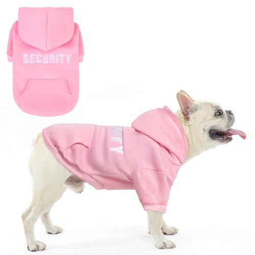 SCENEREAL Sicherheits-Hunde-Kapuzenpullover für große, mittelgroße und kleine Hunde, bestickte Hundekleidung mit Huttaschen und Loch für die Leine, weiches, warmes Fleece, Haustiere, kaltes Wetter, von SCENEREAL