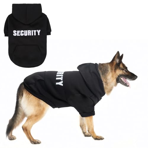 SCENEREAL Sicherheits-Hunde-Kapuzenpullover für große, mittelgroße und kleine Hunde, bestickte Hundekleidung mit Huttaschen und Loch für die Leine, weiches, warmes Fleece, Haustiere, kaltes Wetter, von SCENEREAL