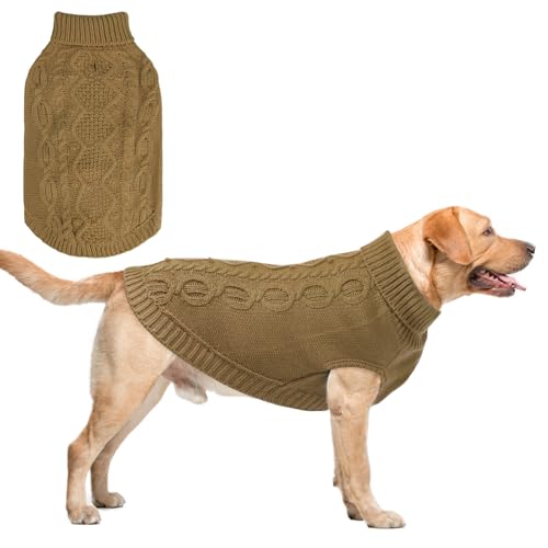 SCENEREAL Strickpullover für große, mittelgroße und kleine Hunde, Wintermantel für Katzen, Hunde, warme Pullover, Outfits, klassische Haustierkleidung mit Loch für die Leine, weiche von SCENEREAL