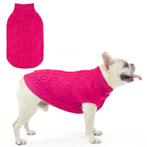 SCENEREAL Strickpullover für große, mittelgroße und kleine Hunde, Wintermantel für Katzen, Hunde, warme Pullover, Outfits, klassische Haustierkleidung mit Loch für die Leine, weiche von SCENEREAL