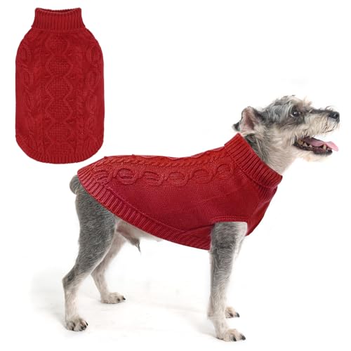 SCENEREAL Strickpullover für große, mittelgroße und kleine Hunde, Wintermantel für Katzen, Hunde, warme Pullover, Outfits, klassische Haustierkleidung mit Loch für die Leine, weiche von SCENEREAL