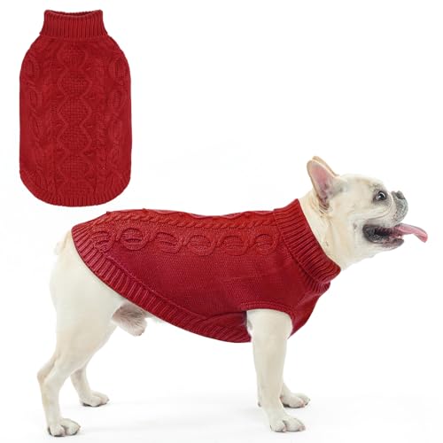 SCENEREAL Strickpullover für große, mittelgroße und kleine Hunde, Wintermantel für Katzen, Hunde, warme Pullover, Outfits, klassische Haustierkleidung mit Loch für die Leine, weiche von SCENEREAL