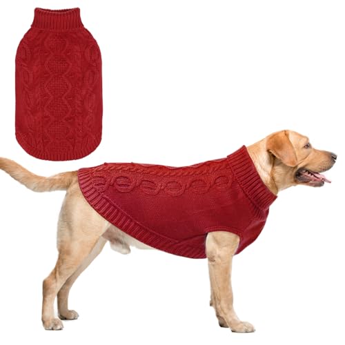 SCENEREAL Strickpullover für große, mittelgroße und kleine Hunde, Wintermantel für Katzen, Hunde, warme Pullover, Outfits, klassische Haustierkleidung mit Loch für die Leine, weiche von SCENEREAL