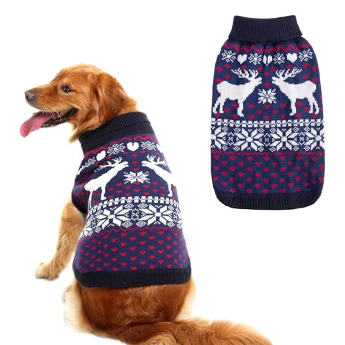 SCENEREAL Strickwaren Hundepullover Winterkleidung - Weihnachten Hund Pullover Xmas Kleidung Warme Mäntel Klassisches Muster von SCENEREAL