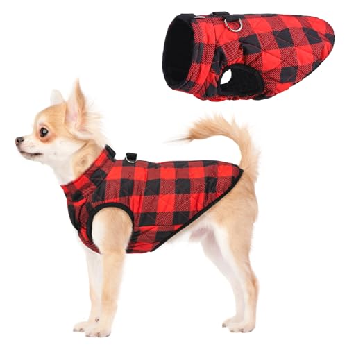 SCENEREAL Warme Hundejacke mit integriertem Geschirr für kleine und mittelgroße Hunde, wasserdichter Hundemantel für kaltes Wetter, mit Reißverschluss, Fleece-Pufferweste, winddichte Schneekleidung SCENEREAL Warme Hundejacke mit integriertem Geschirr für kleine und mittelgroße Hunde, wasserdichter Hundemantel für kaltes Wetter, mit Reißverschluss, Fleece-Pufferweste, winddichte Schneekleidung von SCENEREAL