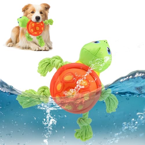 SCENEREAL Wasserspielzeug für kleine und mittelgroße Hunde, Schildkrötenform, Kauspielzeug, Welpen-Seil, interaktives schwimmendes Pool-Spielzeug, Hunde Retrieving-Schnuller SCENEREAL Wasserspielzeug für kleine und mittelgroße Hunde, Schildkrötenform, Kauspielzeug, Welpen-Seil, interaktives schwimmendes Pool-Spielzeug, Hunde Retrieving-Schnuller von SCENEREAL