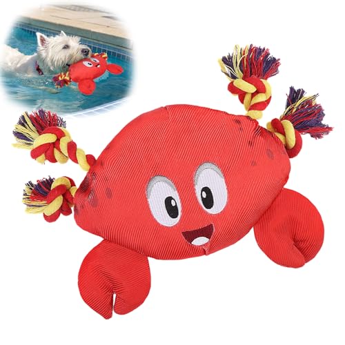 SCENEREAL Wasserspielzeug für kleine und mittelgroße Hunde, schwimmendes Hundespielzeug, quietschendes Spielzeug für Pool, Krabbenform, langlebiges Seil, interaktives Haustier-Kauspielzeug, Sommer SCENEREAL Wasserspielzeug für kleine und mittelgroße Hunde, schwimmendes Hundespielzeug, quietschendes Spielzeug für Pool, Krabbenform, langlebiges Seil, interaktives Haustier-Kauspielzeug, Sommer von SCENEREAL
