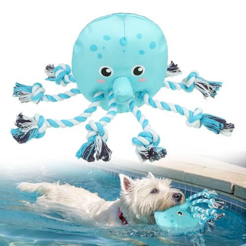 SCENEREAL Wasserspielzeug für kleine und mittelgroße Hunde, schwimmendes Hundespielzeug, quietschendes Spielzeug für Pool, Oktopusform, langlebiges Seil, interaktives Haustier-Kauspielzeug, Sommer SCENEREAL Wasserspielzeug für kleine und mittelgroße Hunde, schwimmendes Hundespielzeug, quietschendes Spielzeug für Pool, Oktopusform, langlebiges Seil, interaktives Haustier-Kauspielzeug, Sommer von SCENEREAL