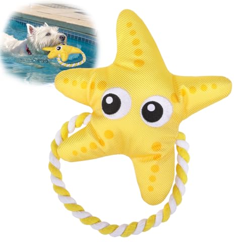 SCENEREAL Wasserspielzeug für kleine und mittelgroße Hunde, schwimmendes Hundespielzeug, quietschendes Spielzeug für Pool, Seesternform, langlebiges Seil, interaktives Haustier-Kauspielzeug, Sommer SCENEREAL Wasserspielzeug für kleine und mittelgroße Hunde, schwimmendes Hundespielzeug, quietschendes Spielzeug für Pool, Seesternform, langlebiges Seil, interaktives Haustier-Kauspielzeug, Sommer von SCENEREAL