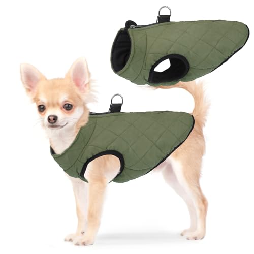 SCENEREAL Winter-Hundeweste mit integriertem Geschirr, warme Hundejacke für kleine und mittelgroße Hunde, kaltes Wetter, Mantel mit Reißverschluss, Fleece-Pufferweste, winddichte Schneekleidung für SCENEREAL Winter-Hundeweste mit integriertem Geschirr, warme Hundejacke für kleine und mittelgroße Hunde, kaltes Wetter, Mantel mit Reißverschluss, Fleece-Pufferweste, winddichte Schneekleidung für von SCENEREAL