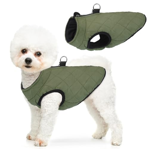 SCENEREAL Winter-Hundeweste mit integriertem Geschirr, warme Hundejacke für kleine und mittelgroße Hunde, kaltes Wetter, Mantel mit Reißverschluss, Fleece-Pufferweste, winddichte Schneekleidung für SCENEREAL Winter-Hundeweste mit integriertem Geschirr, warme Hundejacke für kleine und mittelgroße Hunde, kaltes Wetter, Mantel mit Reißverschluss, Fleece-Pufferweste, winddichte Schneekleidung für von SCENEREAL