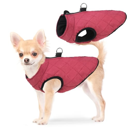 SCENEREAL Winter-Hundeweste mit integriertem Geschirr, warme Hundejacke für kleine und mittelgroße Hunde, kaltes Wetter, Mantel mit Reißverschluss, Fleece-Pufferweste, winddichte Schneekleidung für SCENEREAL Winter-Hundeweste mit integriertem Geschirr, warme Hundejacke für kleine und mittelgroße Hunde, kaltes Wetter, Mantel mit Reißverschluss, Fleece-Pufferweste, winddichte Schneekleidung für von SCENEREAL
