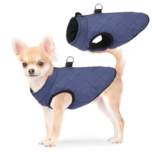 SCENEREAL Winter-Hundeweste mit integriertem Geschirr, warme Welpenjacke für kleine bis mittelgroße Hunde, Kaltwettermantel mit Reißverschluss, Fleece-Pufferweste, winddichte Schneekleidung SCENEREAL Winter-Hundeweste mit integriertem Geschirr, warme Welpenjacke für kleine bis mittelgroße Hunde, Kaltwettermantel mit Reißverschluss, Fleece-Pufferweste, winddichte Schneekleidung von SCENEREAL