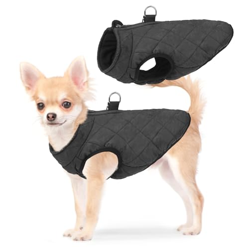 SCENEREAL Winter-Hundeweste mit integriertem Geschirr, warme Welpenjacke für kleine und mittelgroße Hunde, kaltes Wetter, Mantel mit Reißverschluss, Fleece-Pufferweste, winddichte Schneekleidung SCENEREAL Winter-Hundeweste mit integriertem Geschirr, warme Welpenjacke für kleine und mittelgroße Hunde, kaltes Wetter, Mantel mit Reißverschluss, Fleece-Pufferweste, winddichte Schneekleidung von SCENEREAL