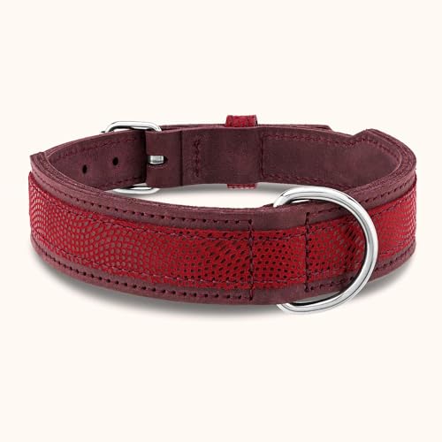 Schaetzlein´s Hundehalsband Juval aus Leder - L-XXXL - rot - extrem leicht - anschmiegsam - temperaturregulierend (XL) von SCHAETZLEIN'S
