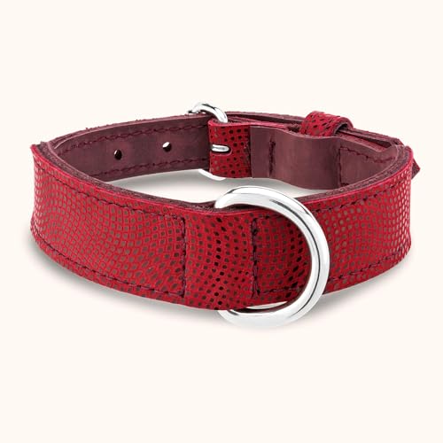 Schaetzlein´s Hundehalsband Juval aus Leder - XS-M - Rot - extrem leicht - anschmiegsam - temperaturregulierend (S) von SCHAETZLEIN'S
