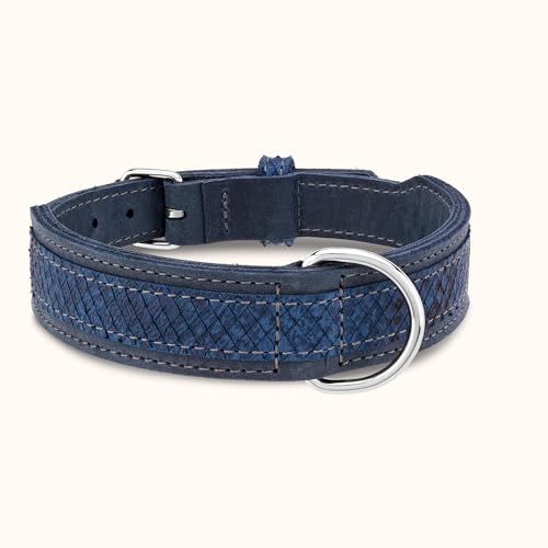 Schaetzlein´s Hundehalsband Miramare aus Leder - L-XXL - Blau - Extrem leicht - anschmiegsam - temperaturregulierend (XL) von SCHAETZLEIN'S