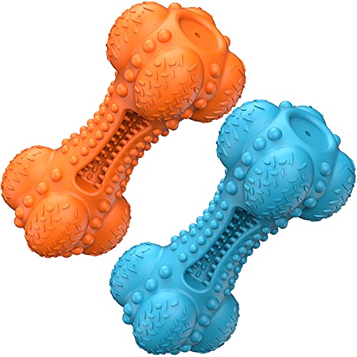 2 Pack Hunde Kauspielzeug für Aggressive Kauer Großer Rassen, Unzerstörbar Quietschend Robuster Gummiknochen Hundspielzeug mit Zahnbürste für Große Mittelgroße Hunde Reinigung der Zähne Pflege 2 Pack Hunde Kauspielzeug für Aggressive Kauer Großer Rassen, Unzerstörbar Quietschend Robuster Gummiknochen Hundspielzeug mit Zahnbürste für Große Mittelgroße Hunde Reinigung der Zähne Pflege von SCHITEC