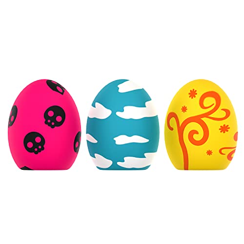 Quietschendes Spielzeug für Hunde, 3 PCS Rubber Bouncy Egg Balls mit Quietschspielzeug für kleine Welpenhunde, Soft Latex Sound Toys für interaktives Abrufspiel，Spielzeug zum Abholen von Spielbällen von SCHITEC
