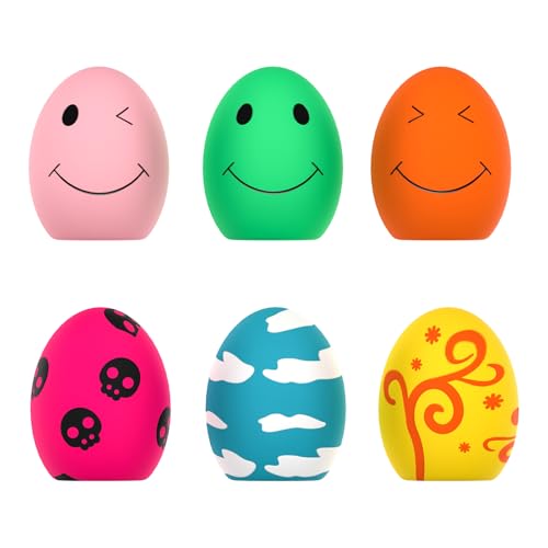 Hundespielzeug Quietschend, 6 PCS Rubber Bouncy Egg Balls mit Quietschspielzeug, Soft Latex Toys interaktives Abrufspiel, hundespielzeug unzerstörbar zum Abholen von Spielbällen für Welpenspielzeug Hundespielzeug Quietschend, 6 PCS Rubber Bouncy Egg Balls mit Quietschspielzeug, Soft Latex Toys interaktives Abrufspiel, hundespielzeug unzerstörbar zum Abholen von Spielbällen für Welpenspielzeug von SCHITEC