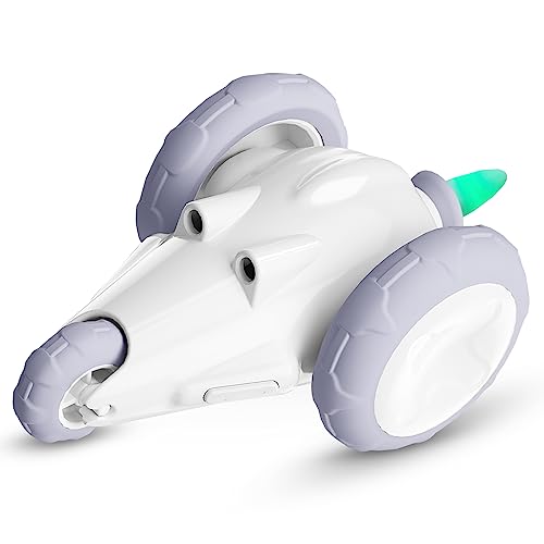 SCHITEC Interaktives Katzenspielzeug, Automatisches Bionisches Mäusespielzeug mit LED Blinkende Schwanz für Indoor Katzen, USB Wiederaufladbares Intelligentes Elektrisches Kätzchen-Übungsspielzeug von SCHITEC