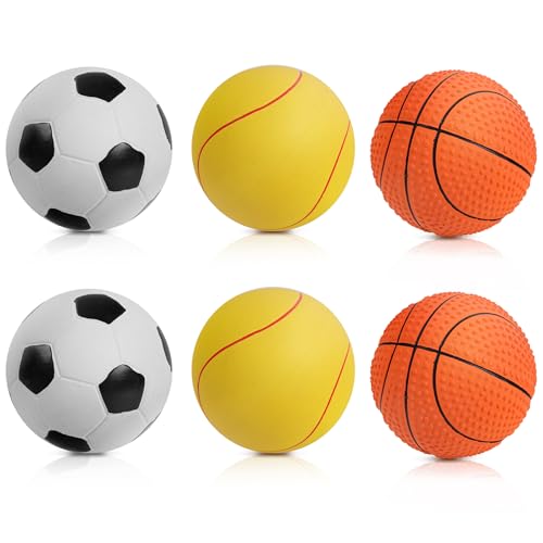 SCHITEC Quietschende Hundespielzeugbälle, Latex-Gummi, Quietschspielzeug, 7,6 cm, interaktiver Apportierball für mittelgroße Hunderassen, 6 Stück SCHITEC Quietschende Hundespielzeugbälle, Latex-Gummi, Quietschspielzeug, 7,6 cm, interaktiver Apportierball für mittelgroße Hunderassen, 6 Stück von SCHITEC
