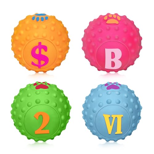 SCHITEC Quietschendes Welpenspielzeug, 5,1 cm, interaktives Latex-Hundespielzeug, 4 Stück, weiches Gummi, hüpfen, Apportieren, Haustierbälle für kleine Rassen, kleine Hunde, Welpen SCHITEC Quietschendes Welpenspielzeug, 5,1 cm, interaktives Latex-Hundespielzeug, 4 Stück, weiches Gummi, hüpfen, Apportieren, Haustierbälle für kleine Rassen, kleine Hunde, Welpen von SCHITEC