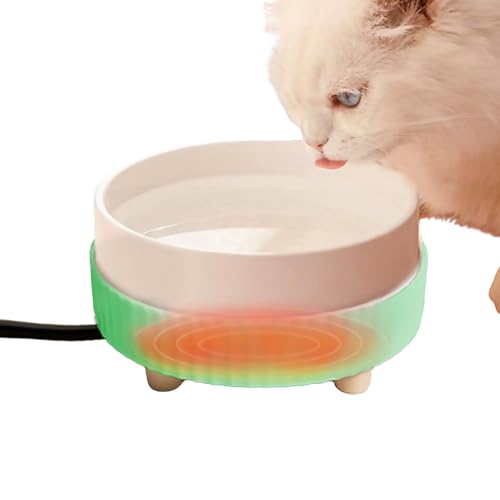 Beheizter Katzennapf, 450 ml Haustier-Wassernapf-Heizung, thermostatischer beheizter Katzen-Wassernapf, USB-Lade-Wasserspender für Haustiere, Wasserspender mit konstanter Temperatur für den Außenberei von SCOOVY