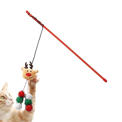 SCOOVY Katzenstabspielzeug | Plüschball Katze Teaser Zauberstab Dekoration,Robustes Haustierspielzeug für kleine, mittlere und große Katzen von SCOOVY