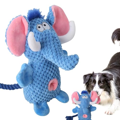 SCOOVY Kauspielzeug für Hunde, Haustier-Plüschspielzeug mit Klang,Pet Sound Quietschendes Kauspielzeug Plüsch - Wiederverwendbares Elefanten-Plüsch-Kauspielzeug, Hunde-Beißspielzeug für kleine, von SCOOVY