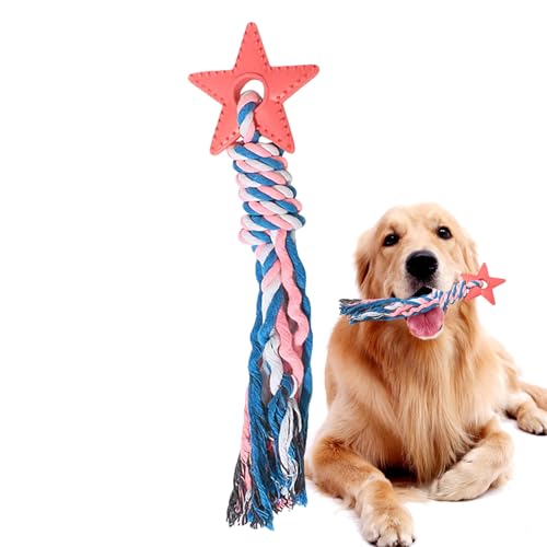 SCOOVY Welpen-Stern-Beißspielzeug - Kauspielzeug zum Zahnen für Welpen - Wiederverwendbare Hunde-Seilball-Knoten-Trainingszähne für Hunde für mittelgroße und kleine Katzen von SCOOVY