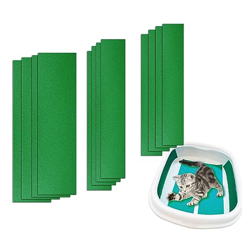 12 Stück Katzenkratz-Maniküre-Streifen – Nagelfeile für Katzen, Kratzer, für Möbel, Tür, Boden, 12 Stück Abzieh-Stick, Kratz-Schleifpapier (grün) von SCSFCVIUS