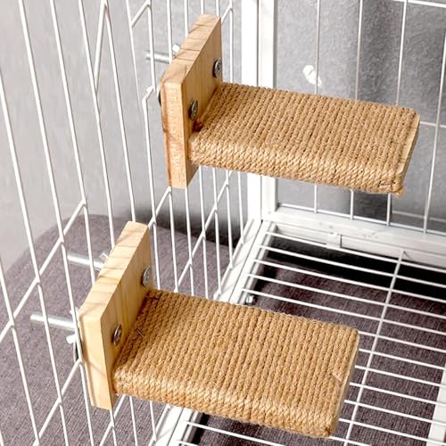Kratzbaum für Katzen, 2 Stück, Sisal, Hanf, Käfigregal, Leiter, Sitzstange, Möbel im Käfig mit Montageschrauben (S) von SCSFCVIUS