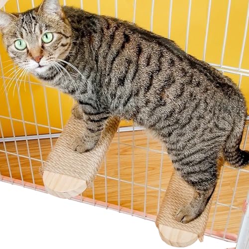 Kratzbaum für Katzen, Sisal, Hanf, Käfigregal, Leiter, Sitzstange, Möbel im Käfig mit Befestigungsschrauben, 2 Stück Kratzbaum für Katzen, Sisal, Hanf, Käfigregal, Leiter, Sitzstange, Möbel im Käfig mit Befestigungsschrauben, 2 Stück von SCSFCVIUS