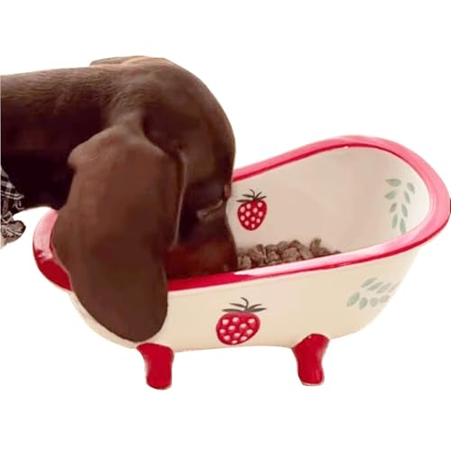 Porzellan-Futternapf für Langohrhund, Keramik, kleine Hundenäpfe, schmale Seiten, ergonomisch, personalisierbar für spitz zulaufendes Maul, Spaniel, Kingcharles, Beagle, Basset, Hound, Dackel, Pudel Porzellan-Futternapf für Langohrhund, Keramik, kleine Hundenäpfe, schmale Seiten, ergonomisch, personalisierbar für spitz zulaufendes Maul, Spaniel, Kingcharles, Beagle, Basset, Hound, Dackel, Pudel von SCSFCVIUS
