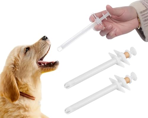 SCSpecial Tablettengeber für Katzen Hunde 2 Stück Kunststoff Pet Pill Poppers Durable Handliche Pet Pill Dispenser Medizinische Tabletten Fütterungswerkzeug für Hunde und große Katzen von SCSpecial