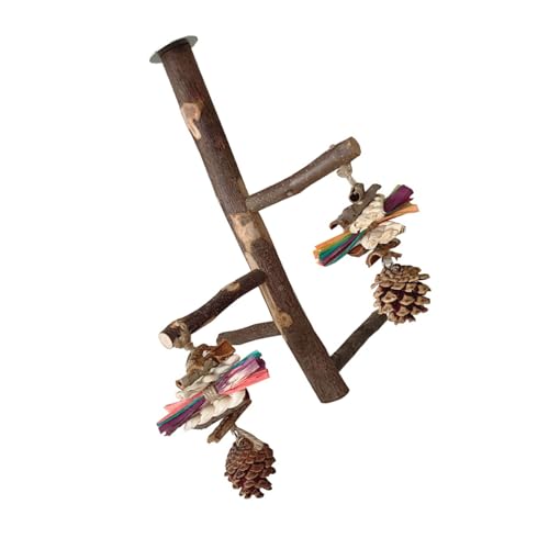 Vogelständer aus Holz, sicheres und komfortables Wohnumfeld für Vögel, geeignet für Vogelliebhaber und Zuchteinrichtungen, Papageienkauspielzeug, hängendes natürliches Material, Papageienkauspielzeug von SCUDGOOD