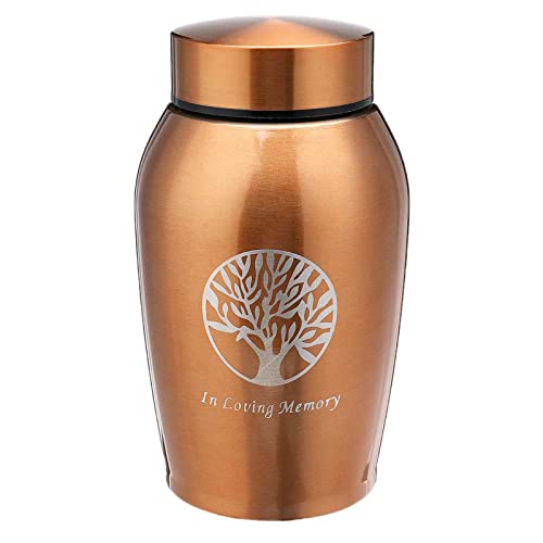 SCZMBLTLNV Urne Für Haustiere 500ml Gold/Schwarze Edelstahl Urnen Haustiere Hunde Katze Vögel Maus Einäscher Asche Urne Andenkensschatulle Columbarium(Gold) von SCZMBLTLNV
