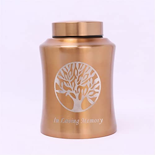 SCZMBLTLNV Urne Für Haustiere 800/500/250Ml Behälter Haustier Urnen Haustier Einäscherung Souvenir Urnen Können Hunde Katzen Vögel Und Mäuse Asche(Gold,800ml) von SCZMBLTLNV