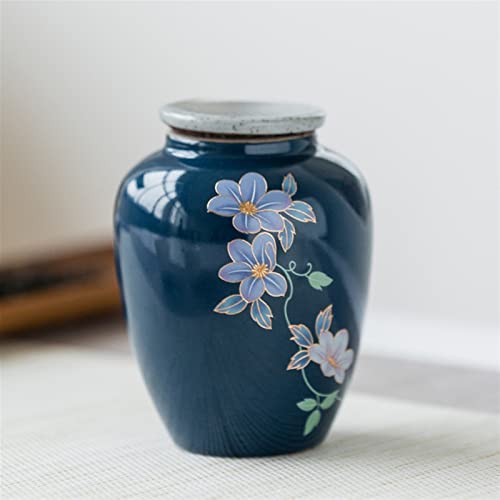 SCZMBLTLNV Urne Für Haustiere Handbemalte Porzellanurne Mit Variabler Glasur(Blue) von SCZMBLTLNV