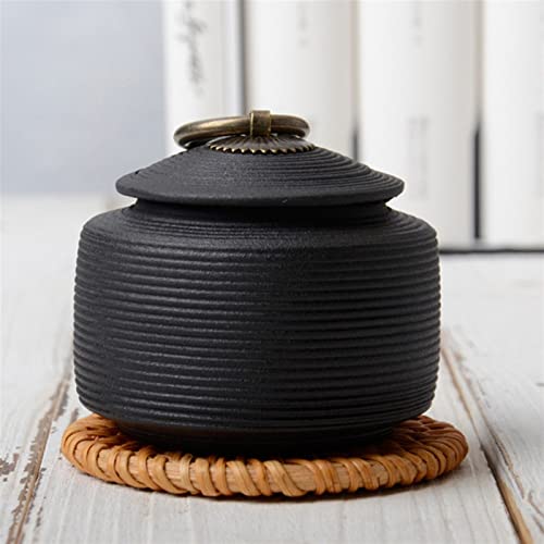 SCZMBLTLNV Urne Für Haustiere Pet Urn for Dogs Cats Ashes Keepsake Memorial Box Funeral Set Burial Urns for Cremated Remains Ash Vial Adult Funeral Urn Pet Cat and Dog Urn 8887(Black,S) von SCZMBLTLNV