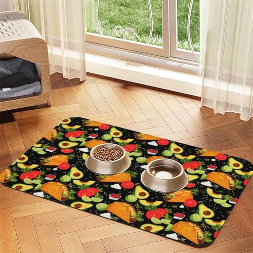 Futtermatte für Hunde, Katzen, Haustiere, saugfähig, Leder, 60 x 40 cm, für Katzen und Hunde von SDEGTHO