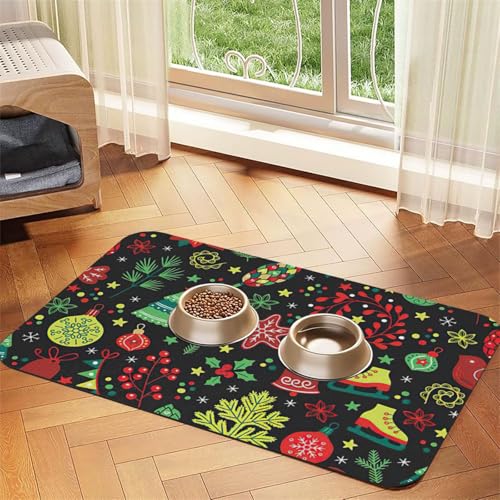 Futtermatte für Hunde und Katzen, Motiv: Weihnachtsbaum, saugfähig, Leder, 60 x 40 cm, für Katzen und Hunde Futtermatte für Hunde und Katzen, Motiv: Weihnachtsbaum, saugfähig, Leder, 60 x 40 cm, für Katzen und Hunde von SDEGTHO