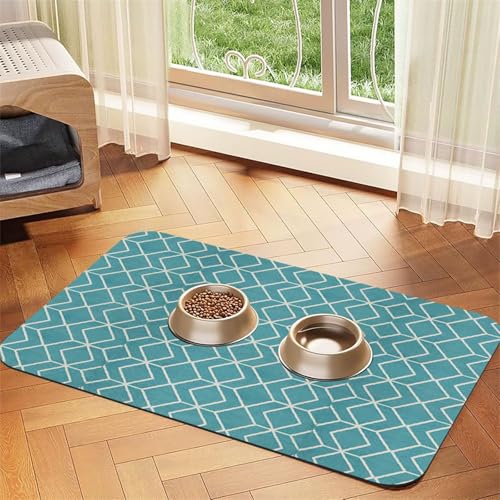 Futtermatte für Hunde und Katzen, saugfähig, Leder, 60 x 40 cm, Blau von SDEGTHO